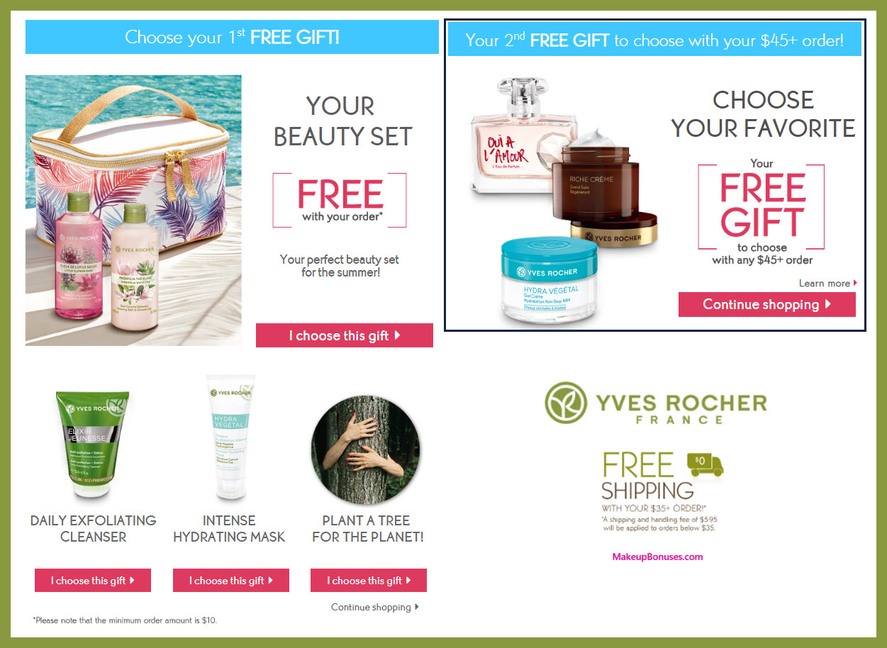 Receive your choice of 3-pc gift with $10 Yves Rocher purchase