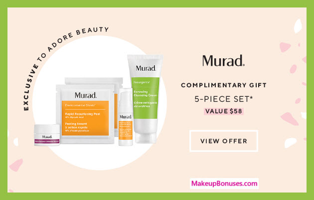 Receive a free 5-pc gift with 2+ Murad products purchase