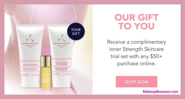 Receive a free 3-pc gift with $50 Aromatherapy Associates purchase