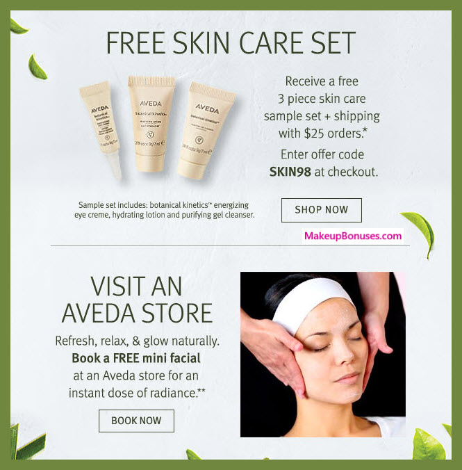 Receive a free 3-pc gift with $25 Aveda purchase #aveda