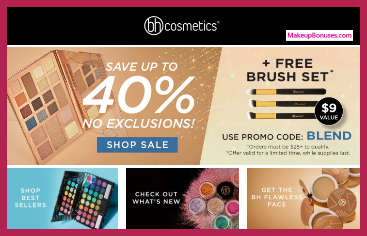 Receive a free 3-pc gift with $25 BH Cosmetics purchase #Bhcosmetics