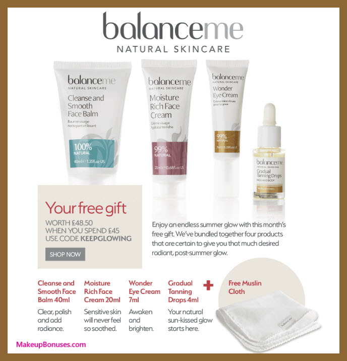 Receive a free 5-pc gift with ~$59 (45 GBP) purchase #BalanceMeBeauty