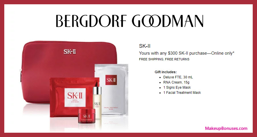 Receive a free 4-pc gift with $300 SK-II purchase #bergdorfs