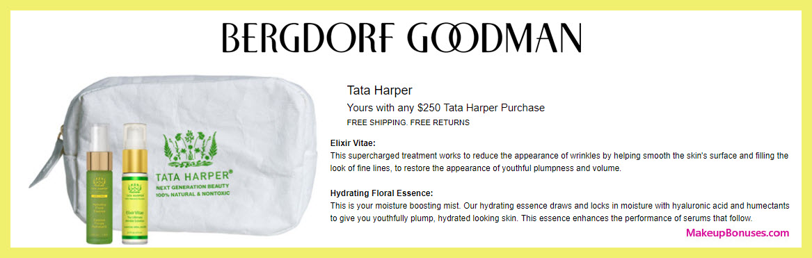 Receive a free 3-pc gift with $250 Tata Harper purchase #bergdorfs