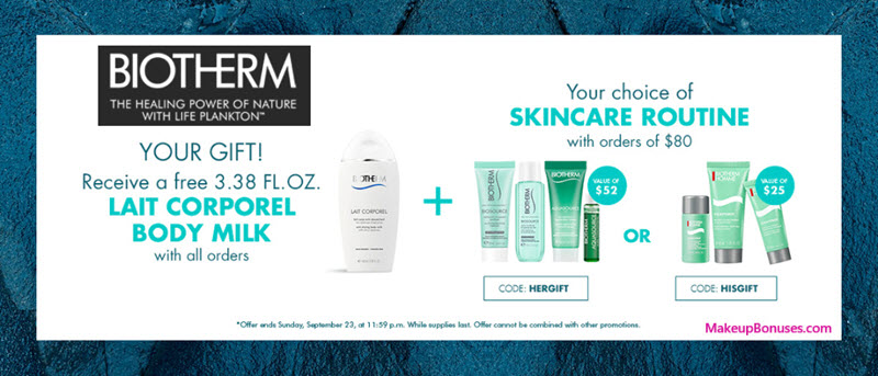 Receive your choice of 4-pc gift with $80 Biotherm purchase #BiothermUSA