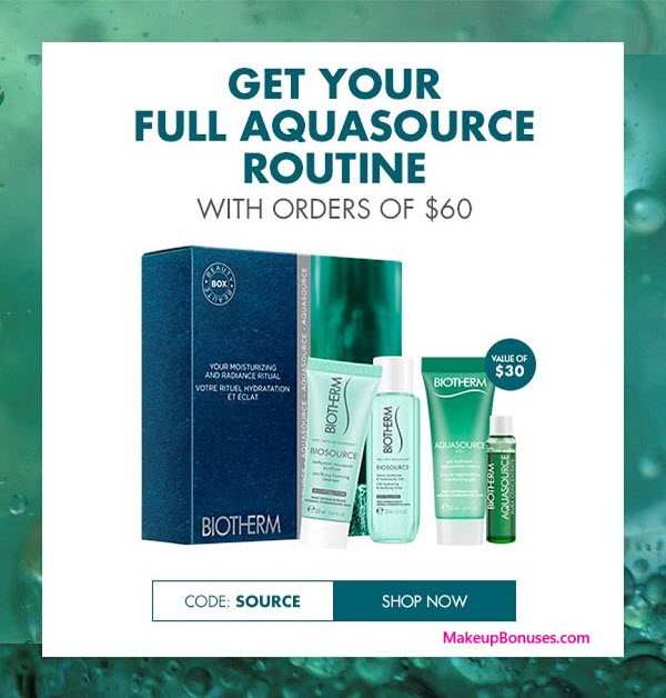 Receive a free 4-pc gift with $60 Biotherm purchase #BiothermUSA