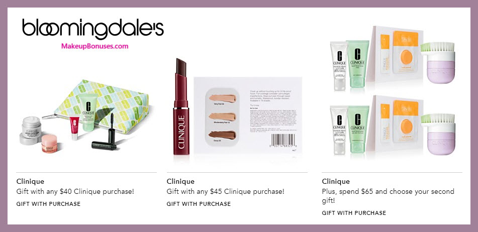Receive a free 6-pc gift with $40 Clinique purchase #bloomingdales