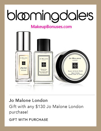 Receive a free 3-pc gift with $130 Jo Malone purchase #bloomingdales