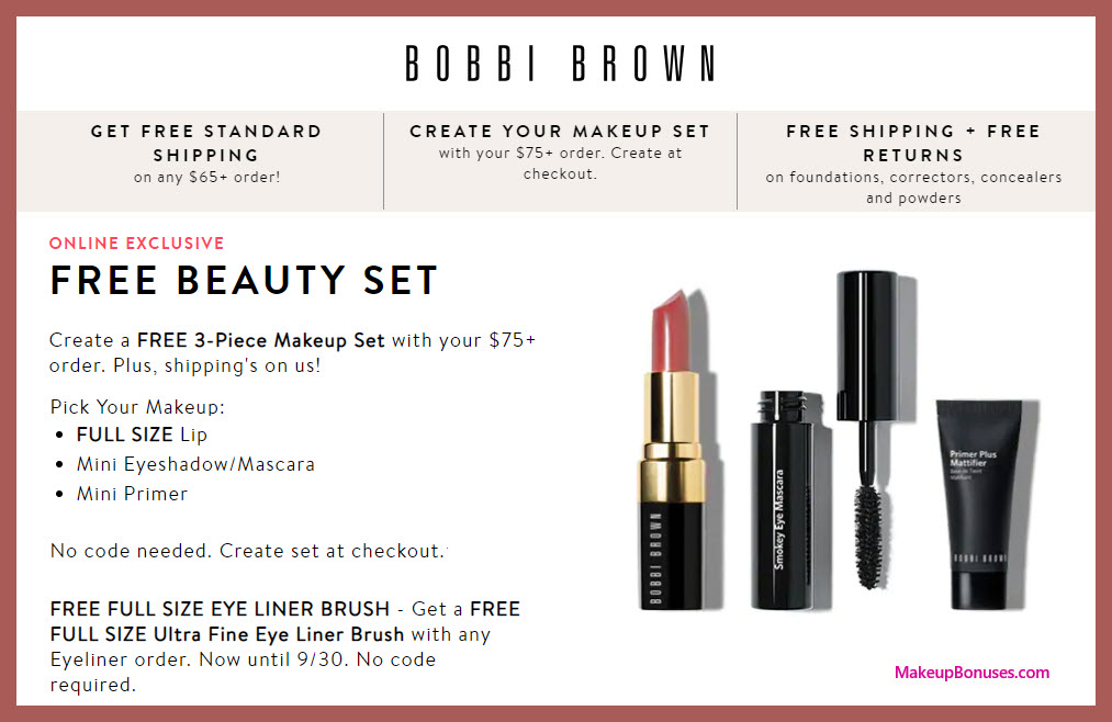 Receive your choice of 3-pc gift with $75 Bobbi Brown purchase #BobbiBrown