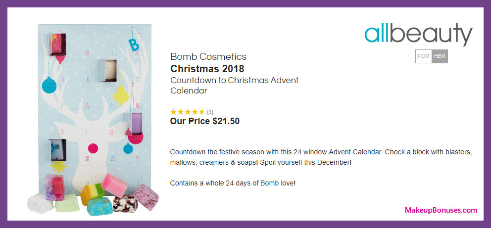 Bomb Cosmetics Countdown to Christmas Advent Calendar - MakeupBonuses.com #allbeautynews #AllBeautyPins