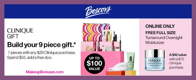 Receive a free 7-pc gift with $29 Clinique purchase