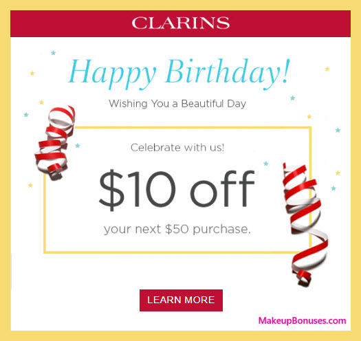 Clarins Birthday Gift - MakeupBonuses.com #clarinsusa