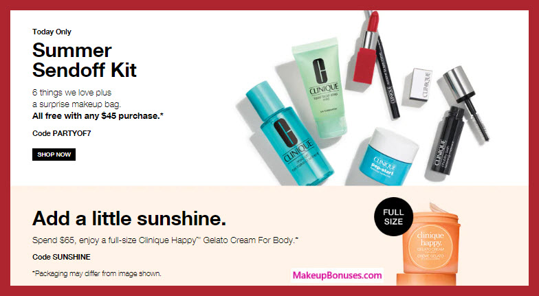 Receive a free 7-pc gift with $45 Clinique purchase #clinique