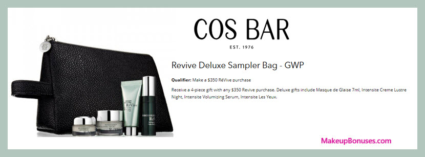 Receive a free 4-pc gift with $350 RéVive purchase #CosBar