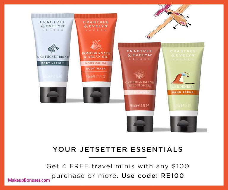 Receive a free 4-pc gift with $100 Crabtree & Evelyn purchase #crabtreeevelyn