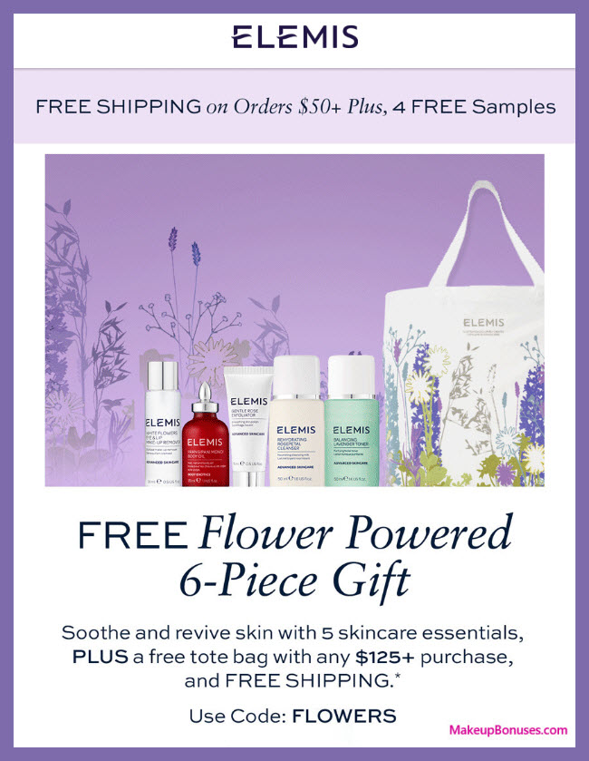 Receive a free 6-pc gift with $125 Elemis purchase