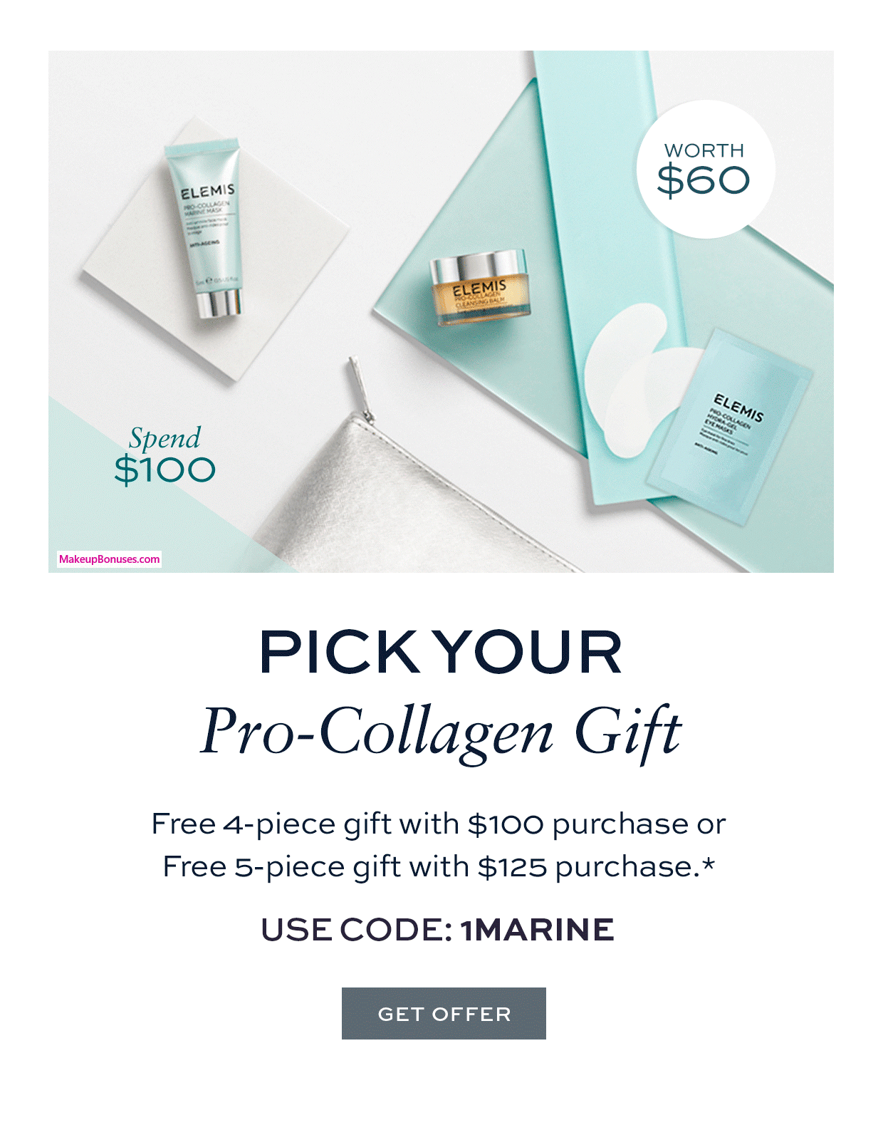Receive a free 4-pc gift with $100 Elemis purchase #elemis