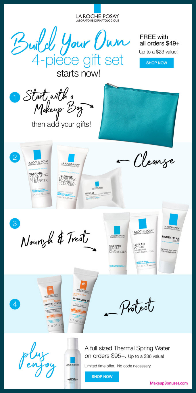 Receive your choice of 4-pc gift with $49 La Roche-Posay purchase