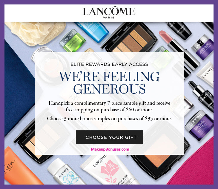 Receive your choice of 7-pc gift with $60 Lancôme purchase