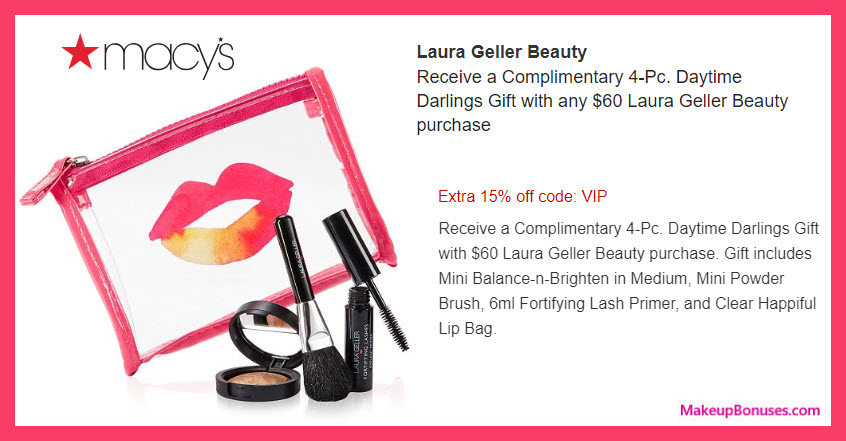 Receive a free 4-pc gift with $60 Laura Geller purchase #macys