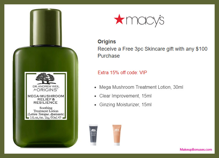 Receive a free 3-pc gift with $100 Origins purchase #macys