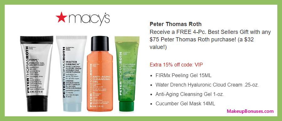 Receive a free 4-pc gift with $75 Peter Thomas Roth purchase #macys