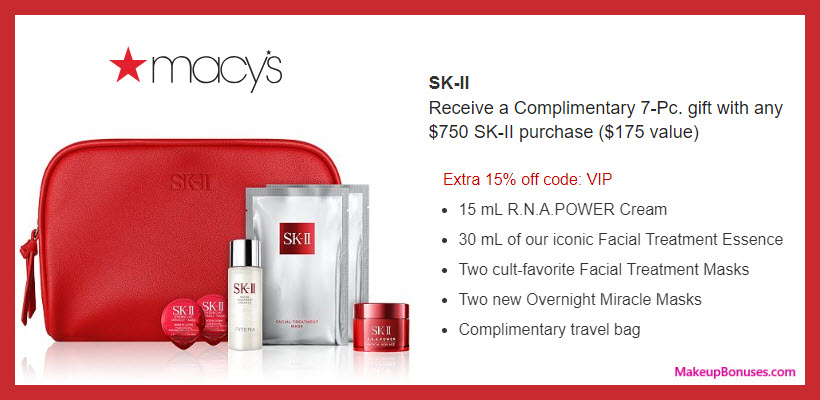 Receive a free 7-pc gift with $750 SK-II purchase #macys