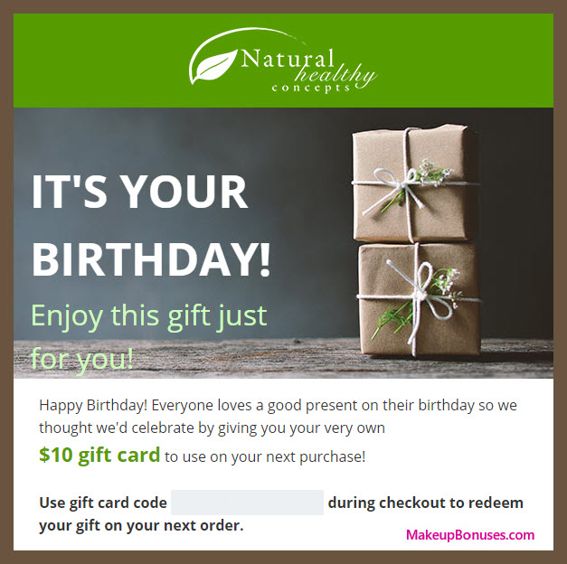 Natural Healthy Concepts Birthday Gift - MakeupBonuses.com #naturalhealthy