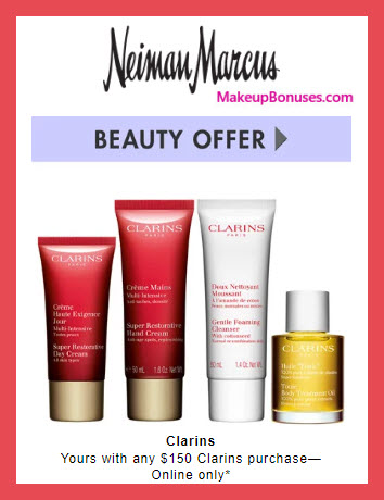 Receive a free 4-pc gift with $150 Clarins purchase #neimanmarcus
