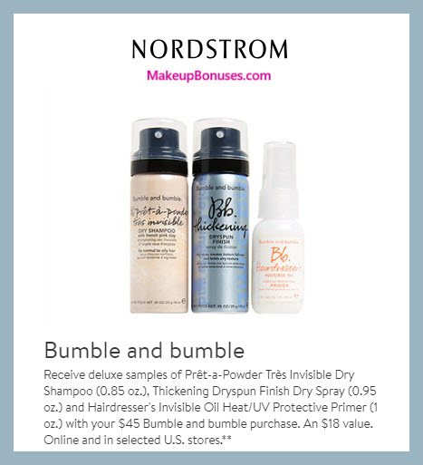 Receive a free 3-pc gift with $45 Bumble and bumble purchase #nordstrom