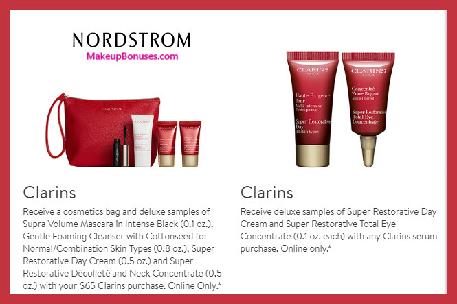 Receive a free 5-pc gift with $65 Clarins purchase #nordstrom