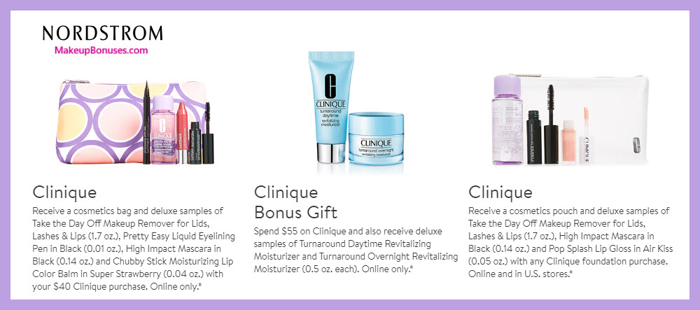Receive a free 5-pc gift with $40 Clinique purchase #nordstrom