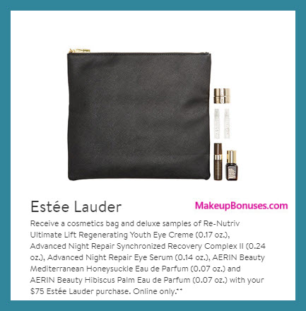 Receive a free 6-pc gift with $75 Estée Lauder purchase