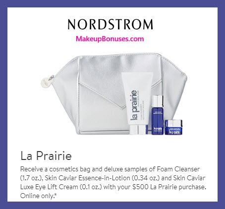 Receive a free 4-pc gift with $500 La Prairie purchase #nordstrom