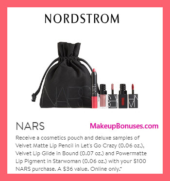 Receive a free 3-pc gift with $100 NARS purchase #nordstrom