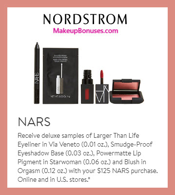 Receive a free 4-pc gift with $125 NARS purchase #nordstrom