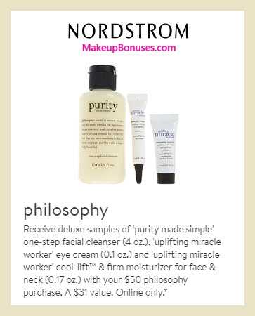 Receive a free 3-pc gift with $50 Philosophy purchase #nordstrom