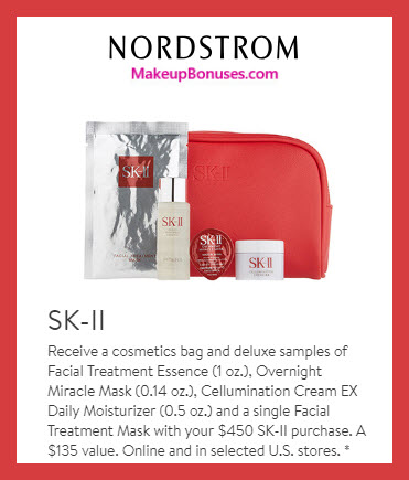 Receive a free 5-pc gift with $450 SK-II purchase #nordstrom