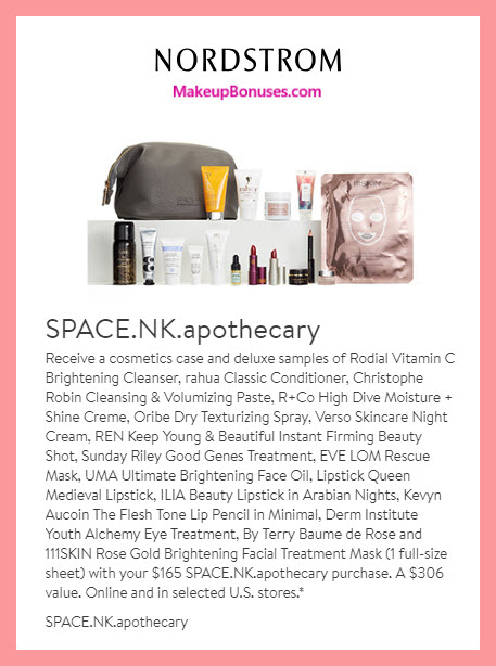 Receive a free 17-pc gift with $165 Space NK purchase #nordstrom