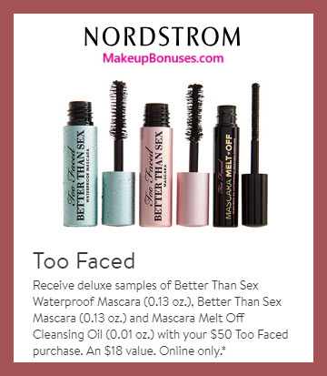 Receive a free 3-pc gift with $50 Too Faced purchase #nordstrom