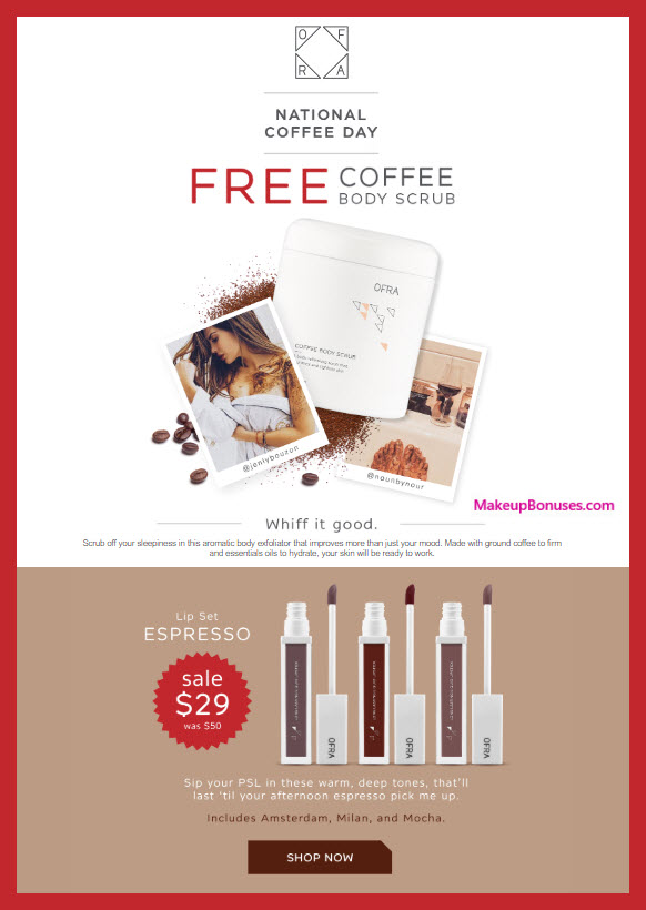 Receive a free 1-pc gift with $10 OFRA purchase #OFRAcosmetics