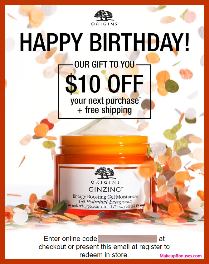 Origins Birthday Gift - MakeupBonuses.com #Origins