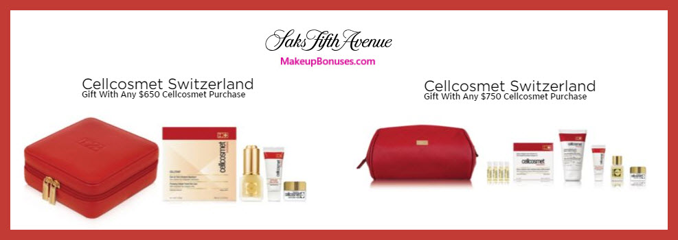 Receive a free 8-pc gift with $750 Cellcosmet Switzerland purchase #saks