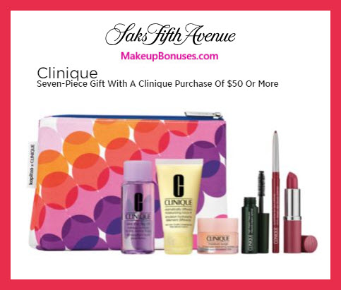 Receive a free 7-pc gift with $50 Clinique purchase #saks