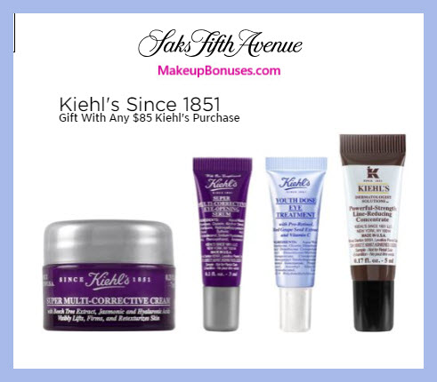 Receive a free 4-pc gift with $85 Kiehl's purchase #saks