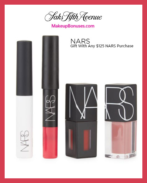 Receive a free 4-pc gift with $125 NARS purchase #saks