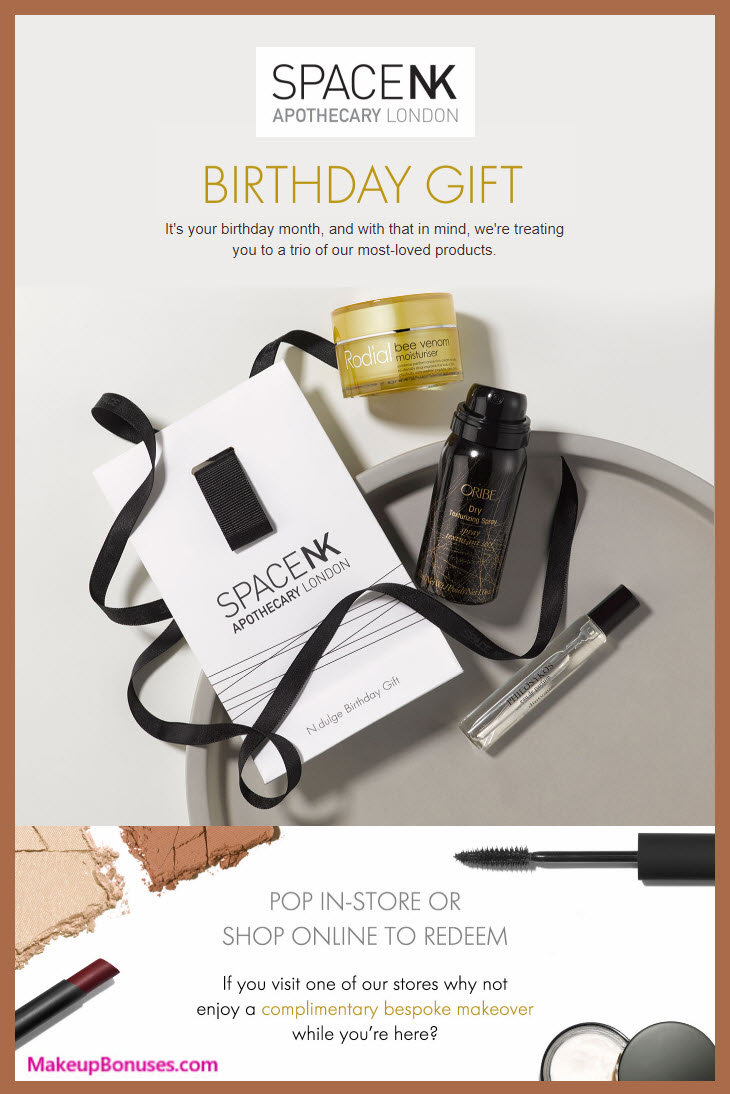 Space NK Birthday Gift - MakeupBonuses.com #SpaceNK