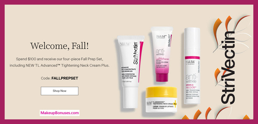 Receive a free 4-pc gift with $100 StriVectin purchase