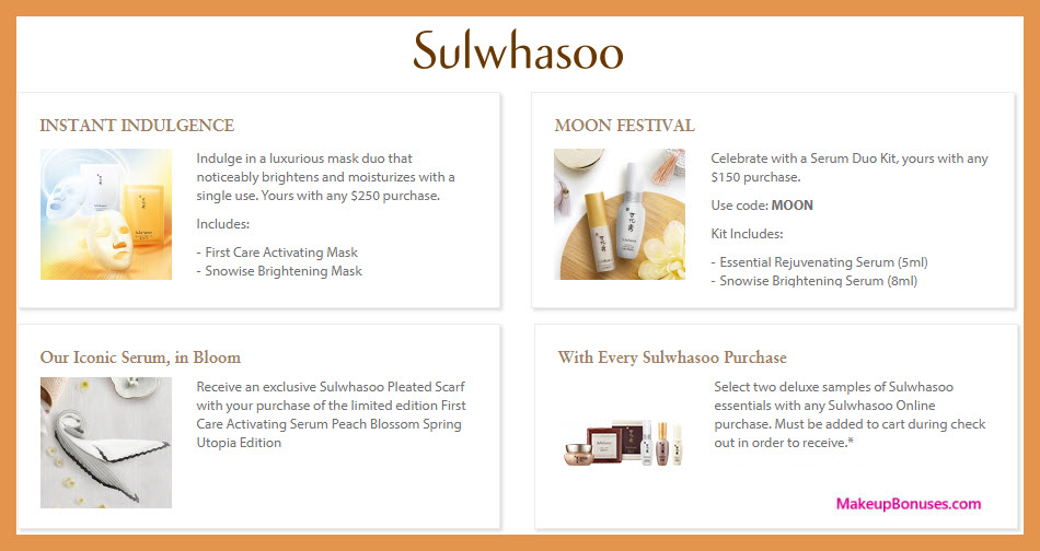 Receive a free 4-pc gift with $250 Sulwhasoo purchase #sulwhasooUS