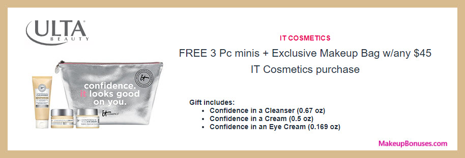 Receive a free 4-pc gift with $45 It Cosmetics purchase